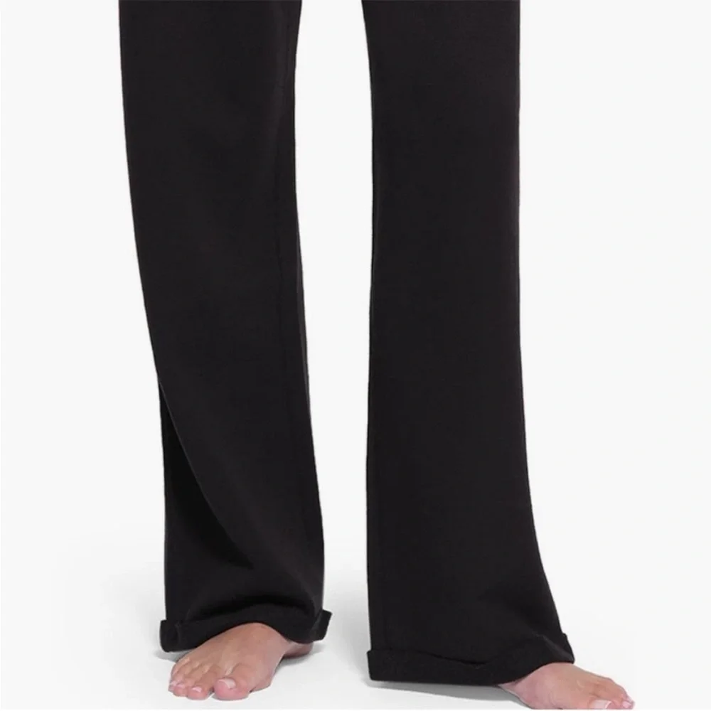 Skims Cotton Fleece Blend Classic Straight Leg Pants in Onyx NWOT